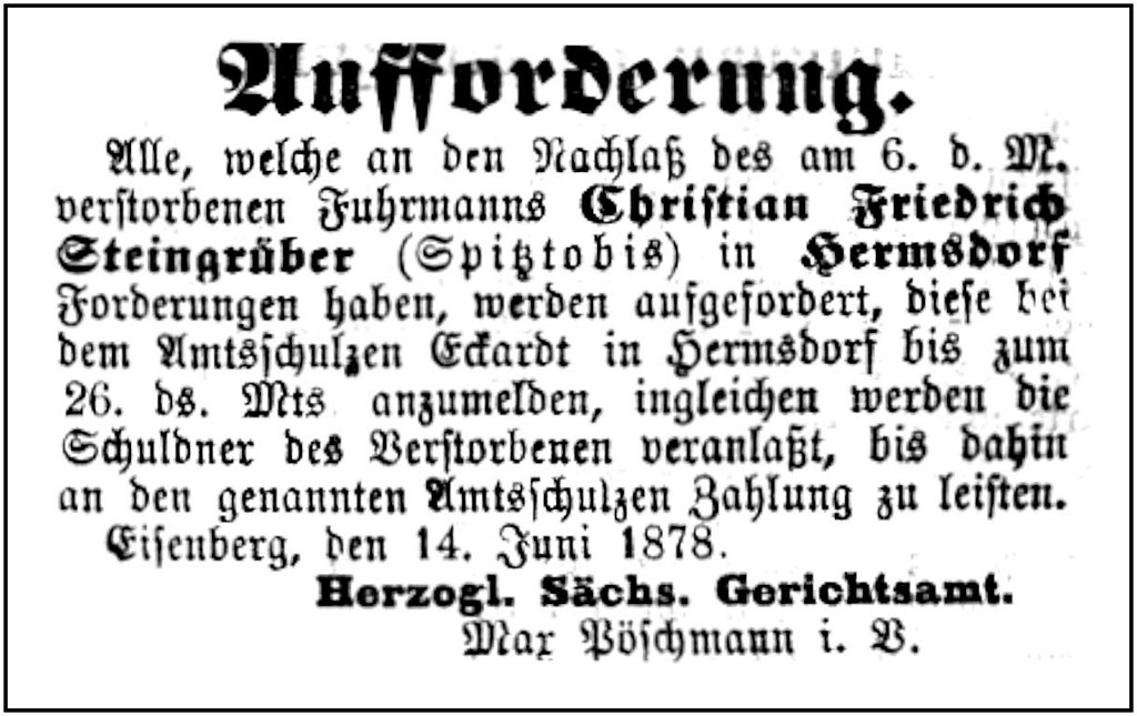 1878-06-14 Hdf Nachlass Steingrueber